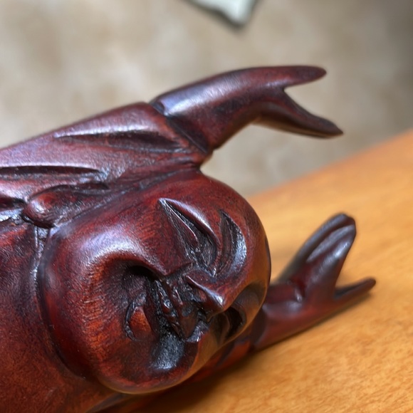 Good Luck Hand Crafted Wooden Big Belly Buddha - Picture 8 of 13